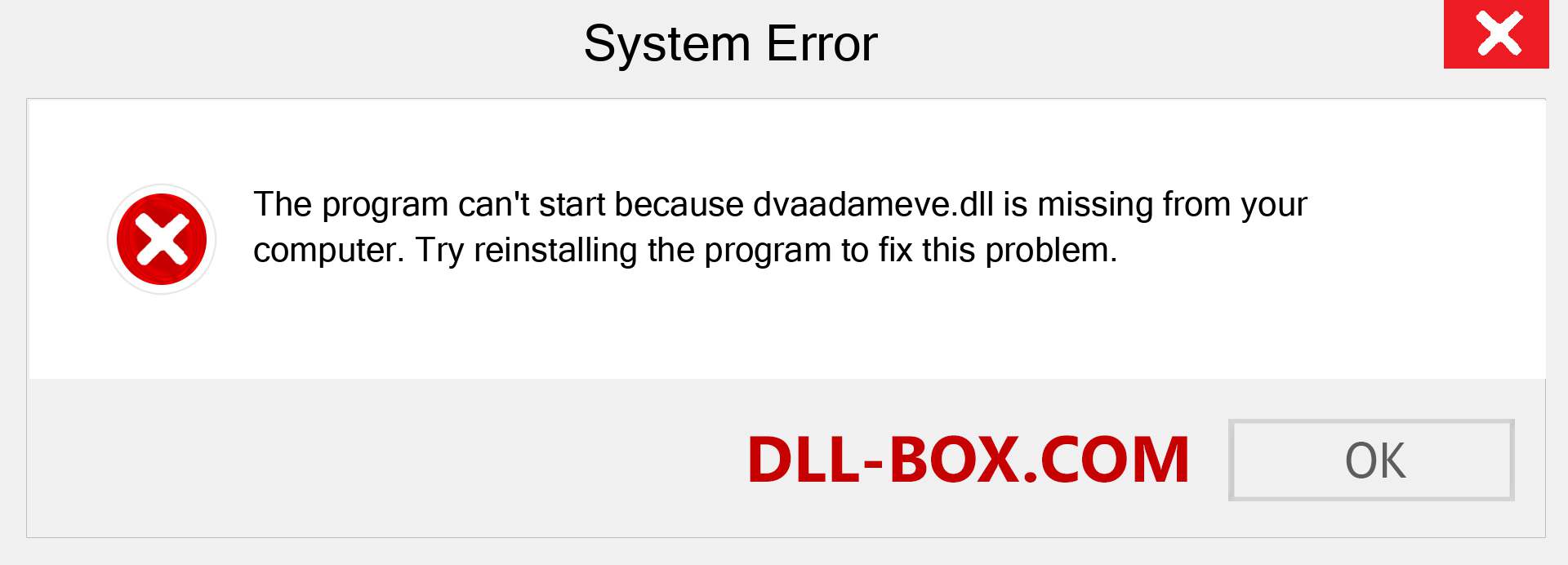  dvaadameve.dll file is missing?. Download for Windows 7, 8, 10 - Fix  dvaadameve dll Missing Error on Windows, photos, images